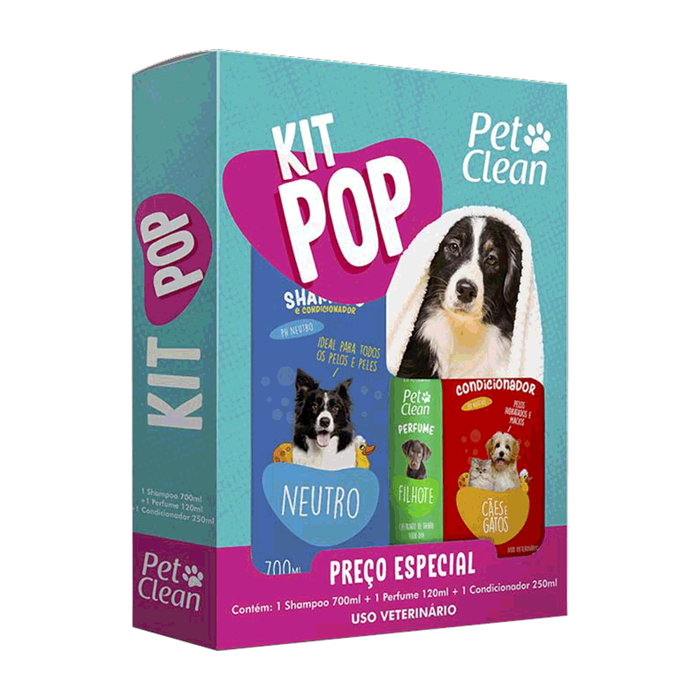 7898104098787_0 Kit Pop Shampoo, Condicionador e Perfume Pet Clean - Imagem 1